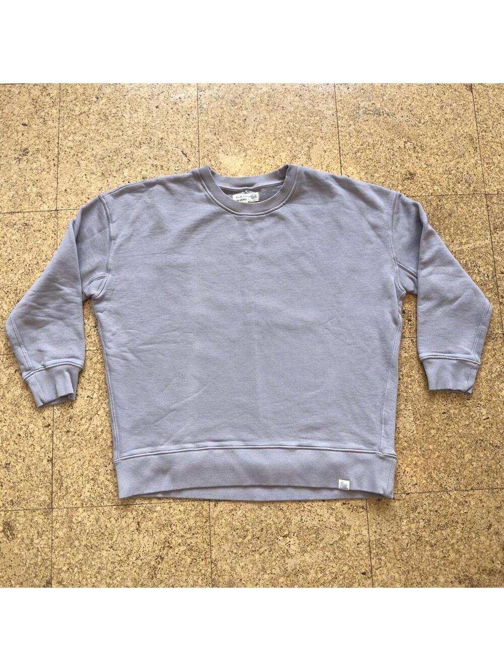 Merz b. Schwanen Good Basics Sweatshirt Small Work Sleeves 'Faded Grain' Cotton